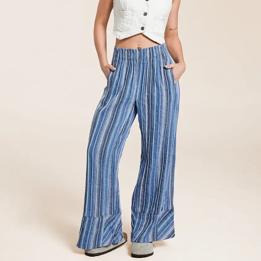 Free People Day's In Stripe Pants indigo combo sold out XS